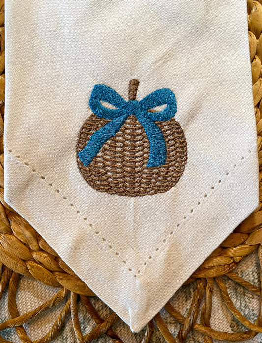 Rattan Pumpkin Embroridered Dinner Napkin