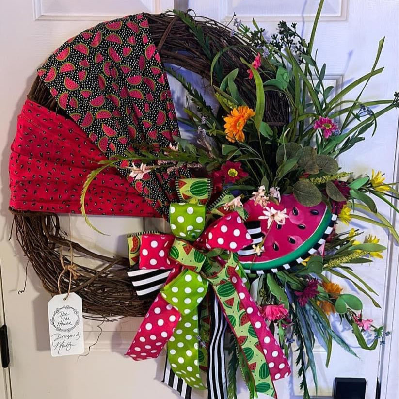 Melon Slice Wreath Wrapped in Fabric