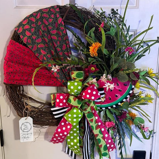 Melon Slice Wreath Wrapped in Fabric