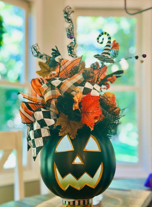 Black and Orange Pumpkin Arrangement
