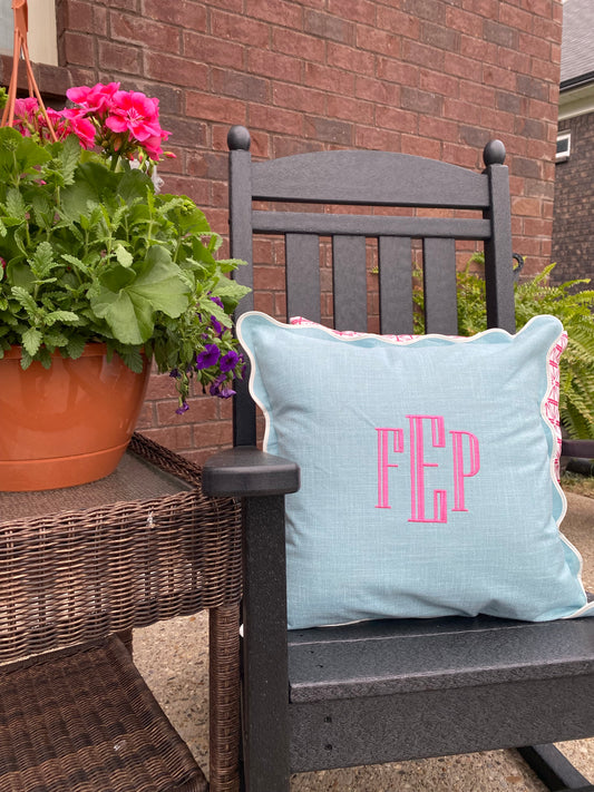20 x 20 Outdoor Ruffle Pillow Cover
