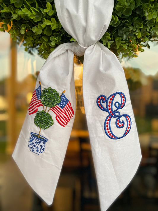 Flag Patriotic Topiary Sash