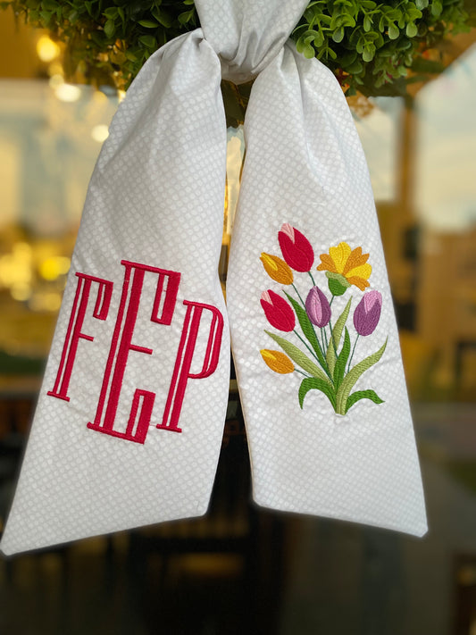 Summer Floral Wreath Sash