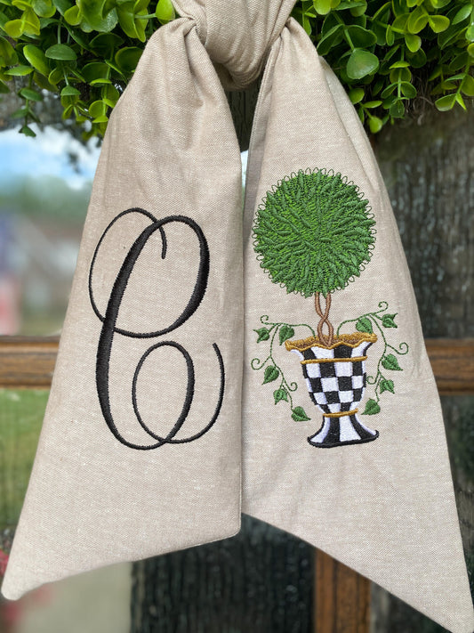 Classic Topiary Wreath Sash